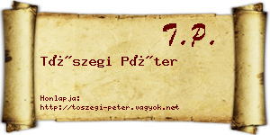 Tószegi Péter névjegykártya