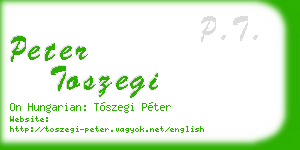 peter toszegi business card