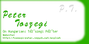 peter toszegi business card